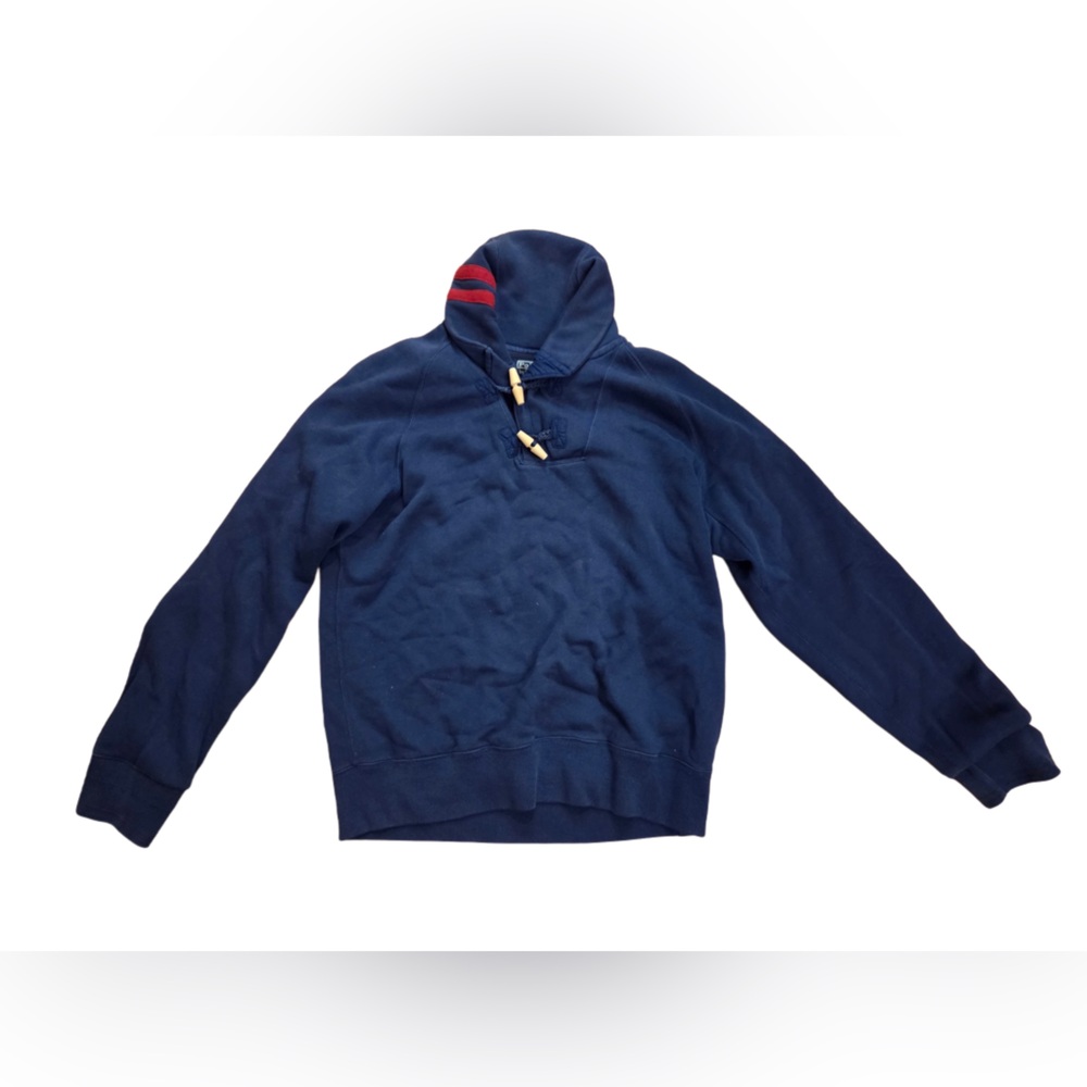 Polo Ralph Lauren Classic Toggle Navy Blue Men's Collared Rugby Stripe Sweater
